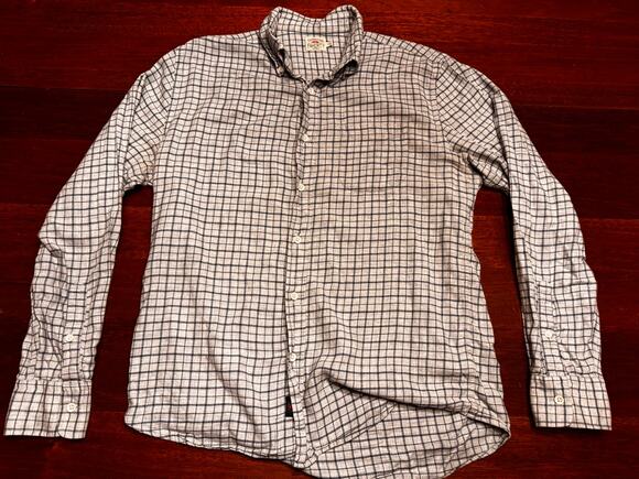 Faherty Other - M Faherty Shirt Mens Gray Blue Check Cotton Long Sleeve Button Down